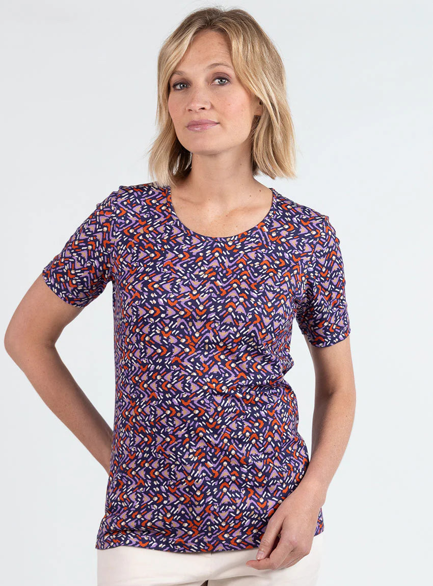 Tee-shirt femme en coton violet lavande